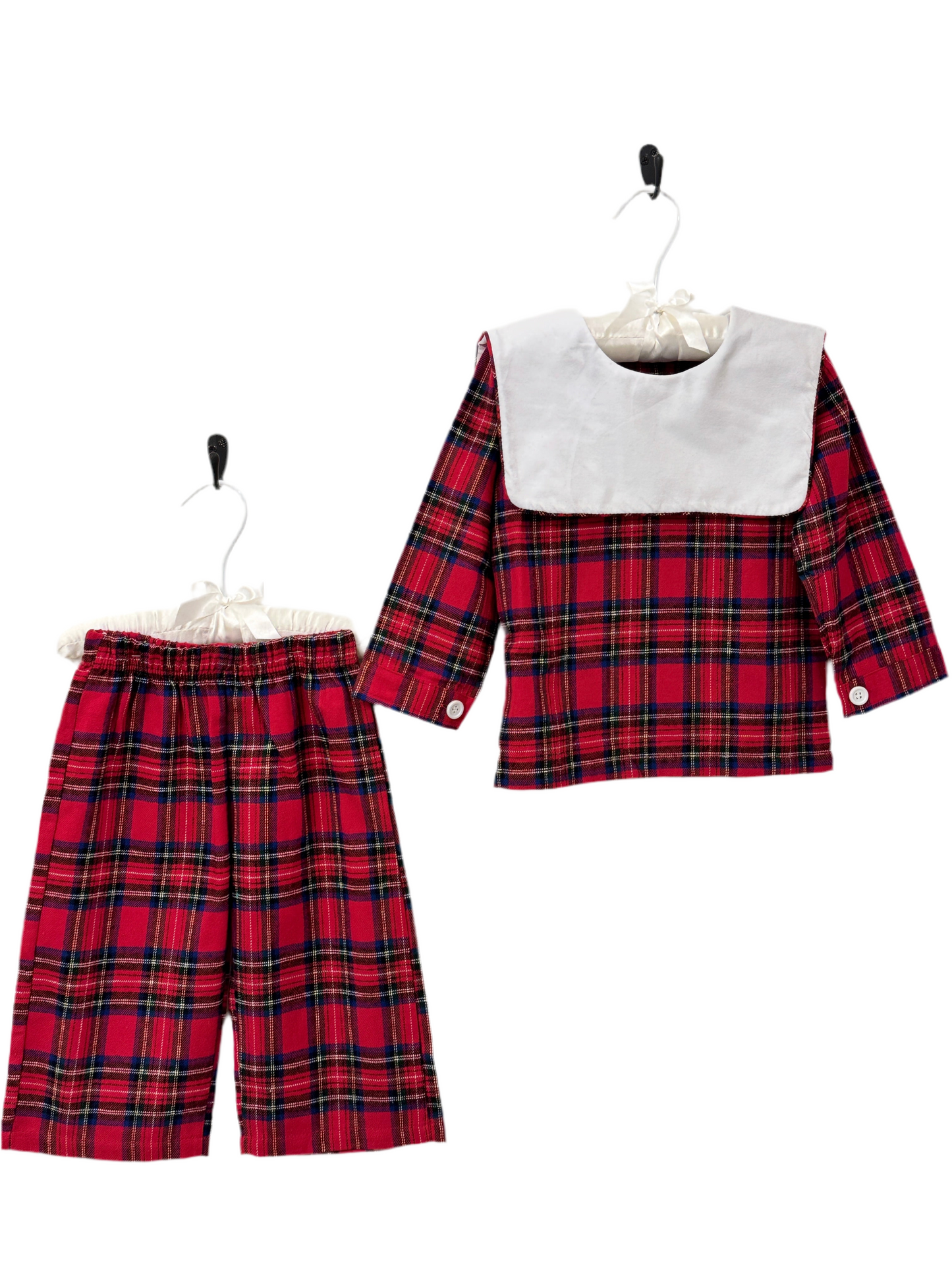 Boys Red Tartan Long Sleeve Set